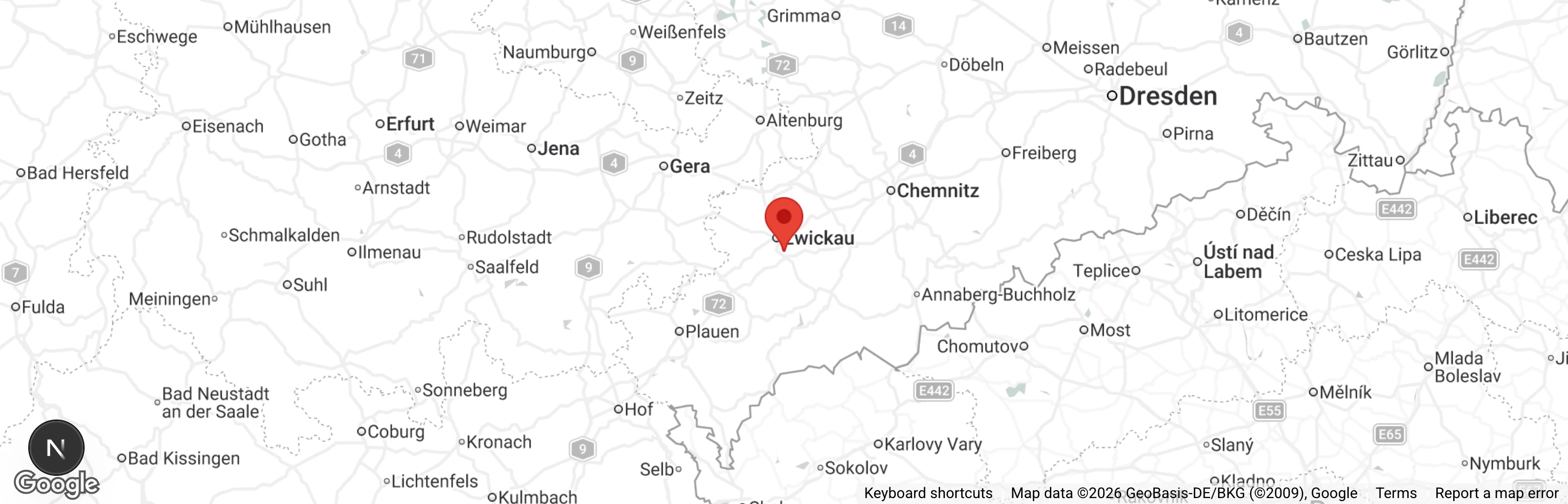 Map showing location of Tierheim Vielauer Wald