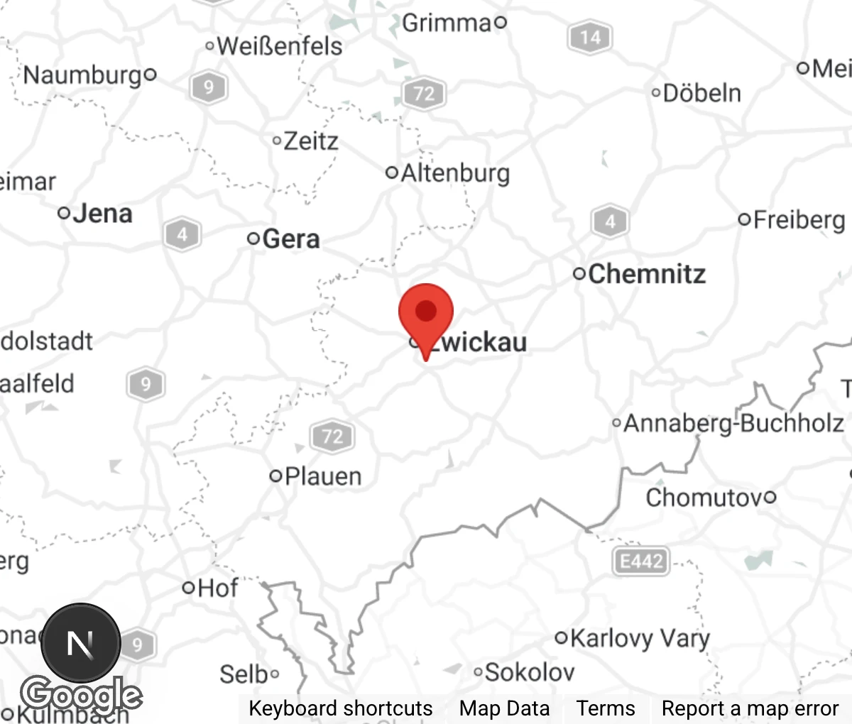 Map showing location of Tierheim Vielauer Wald