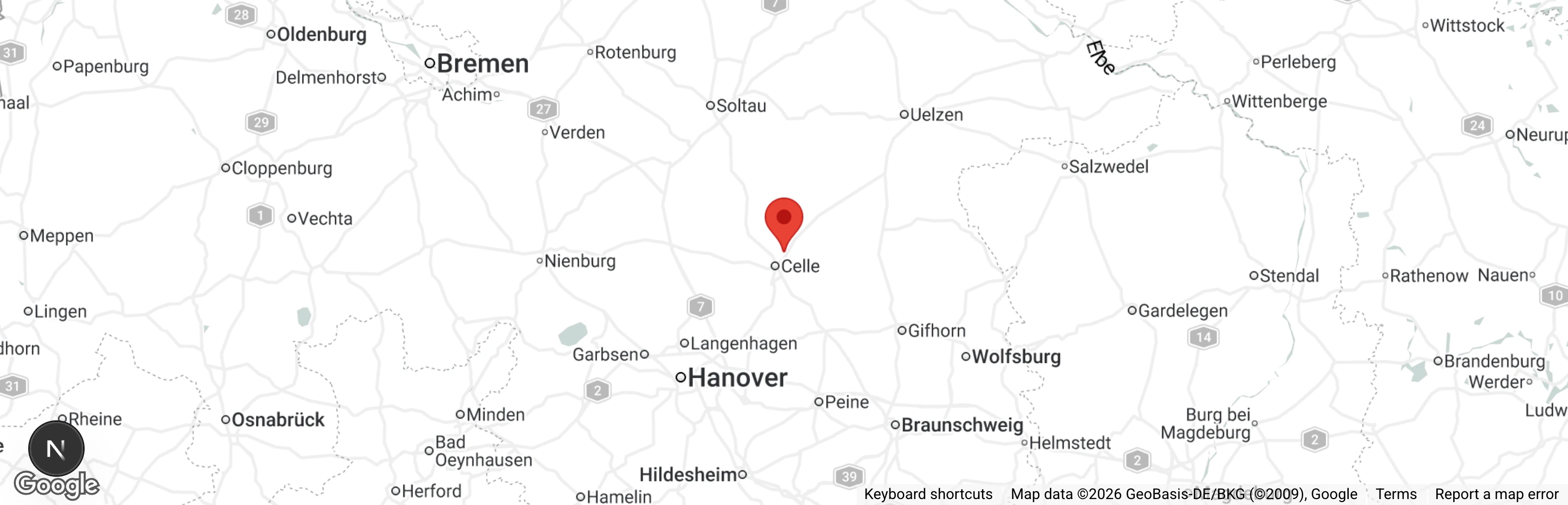 Map showing location of Tierheim Celle