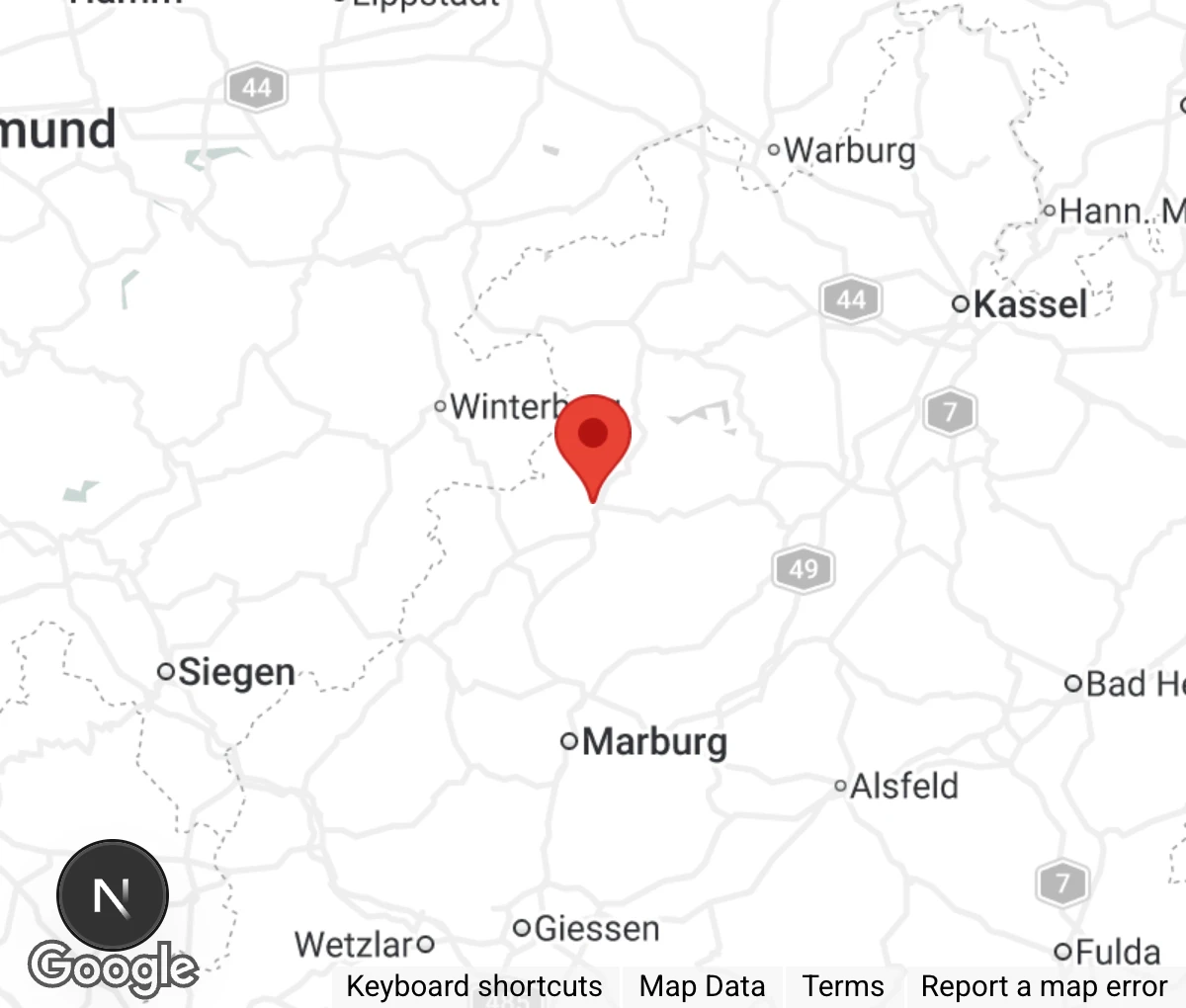 Map showing location of Tierheim Frankenberg