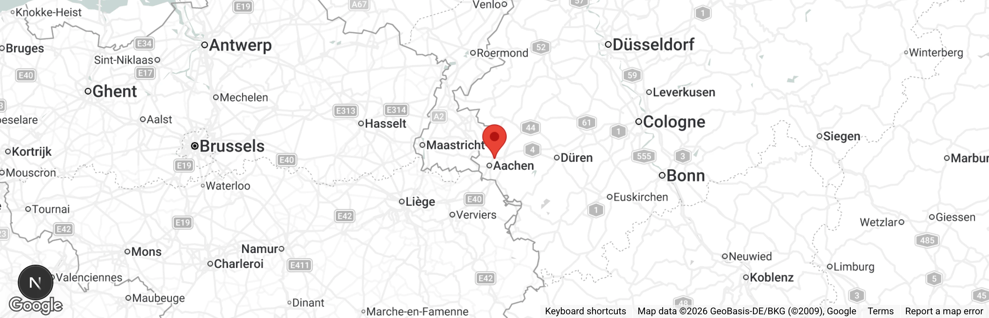 Map showing location of Tierheim Aachen