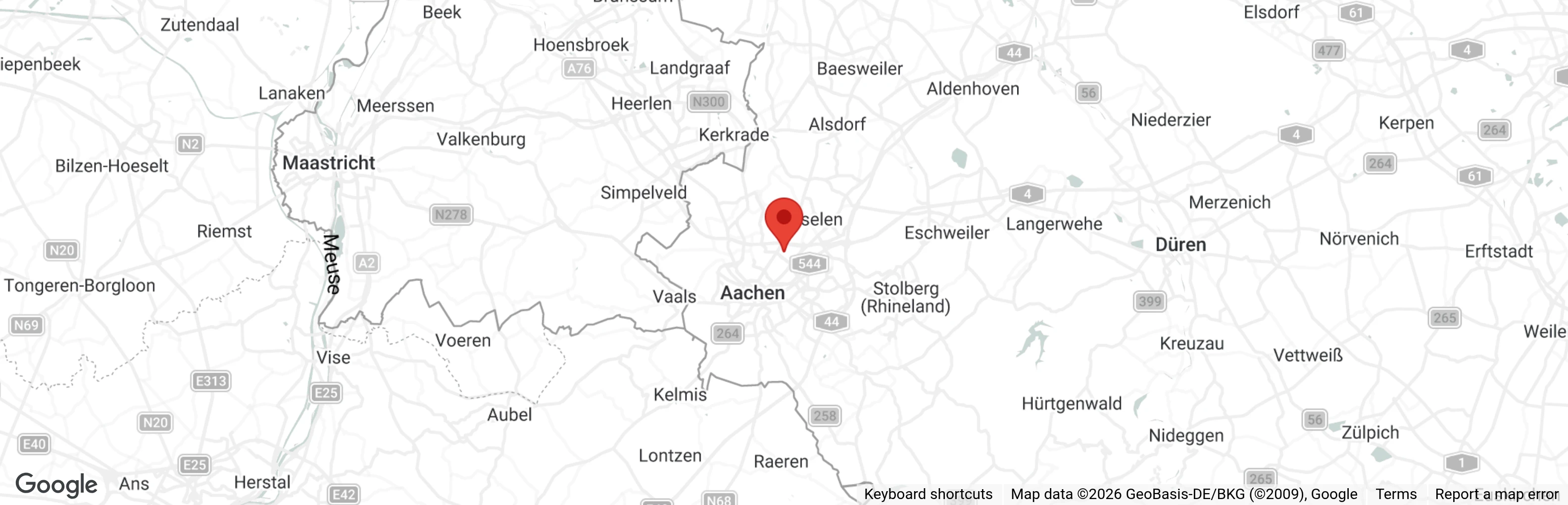 Map showing location of Tierheim Aachen