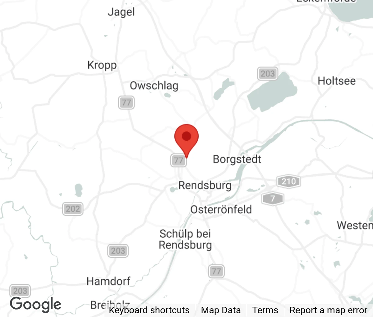 Map showing location of Tierheim Rendsburg