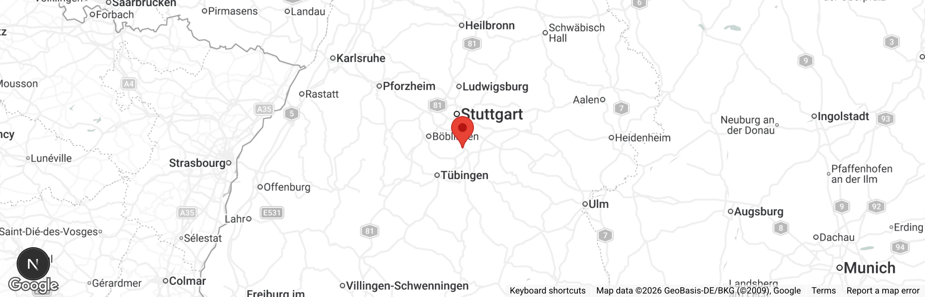 Map showing location of Tierschutzverein Tierfreunde Filderstadt e.V.