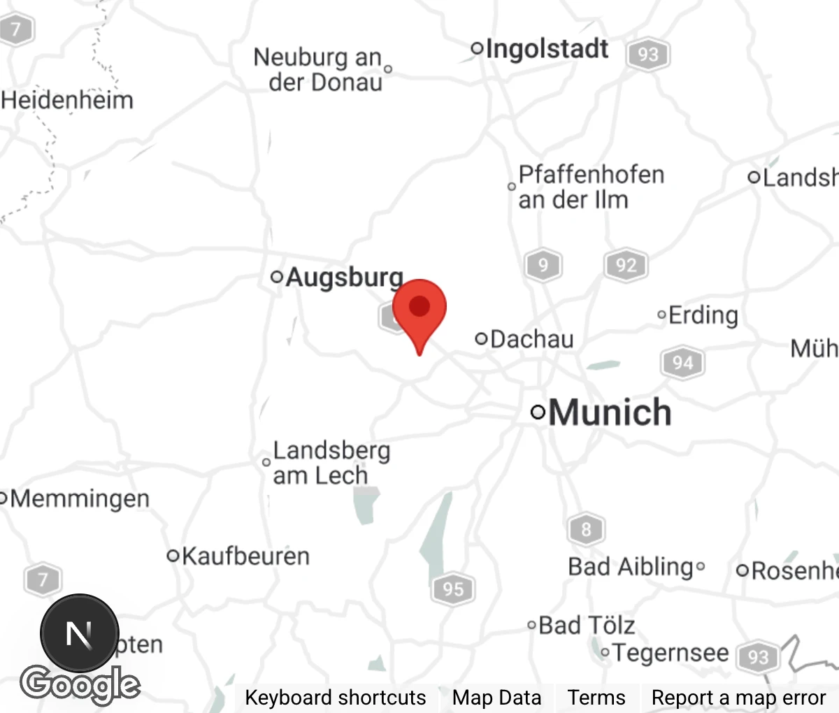 Map showing location of Tierfreunde Brucker Land e.V.