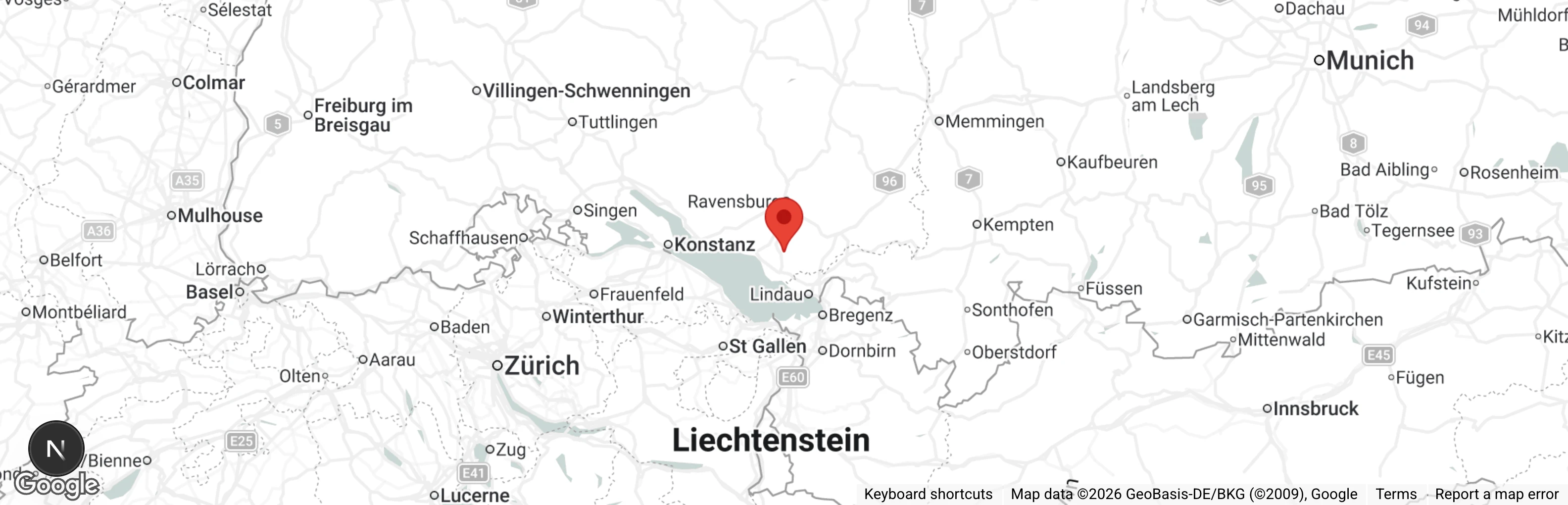 Map showing location of Tierschutzverein Tettnang e. V.