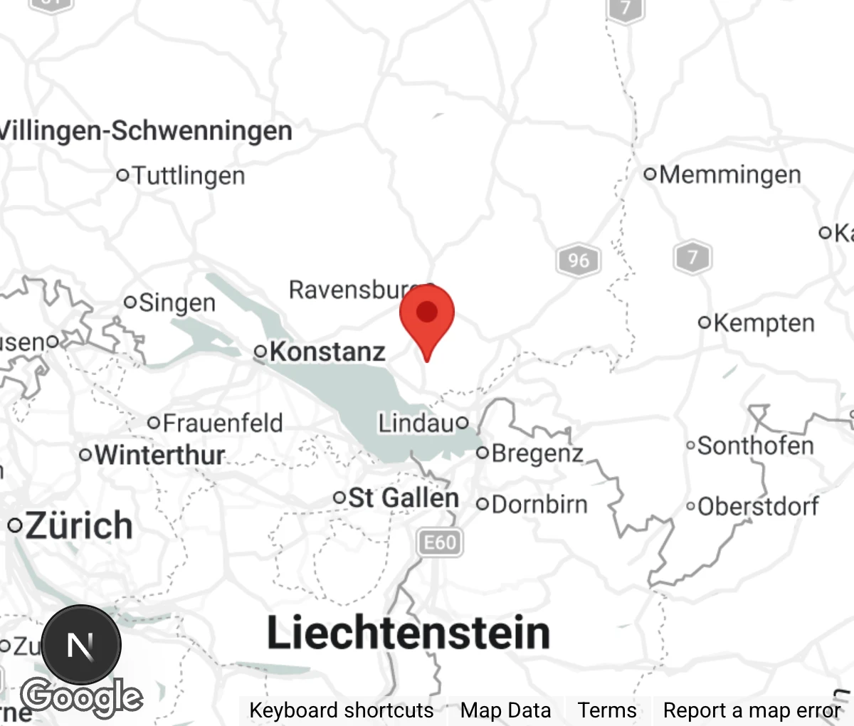Map showing location of Tierschutzverein Tettnang e. V.