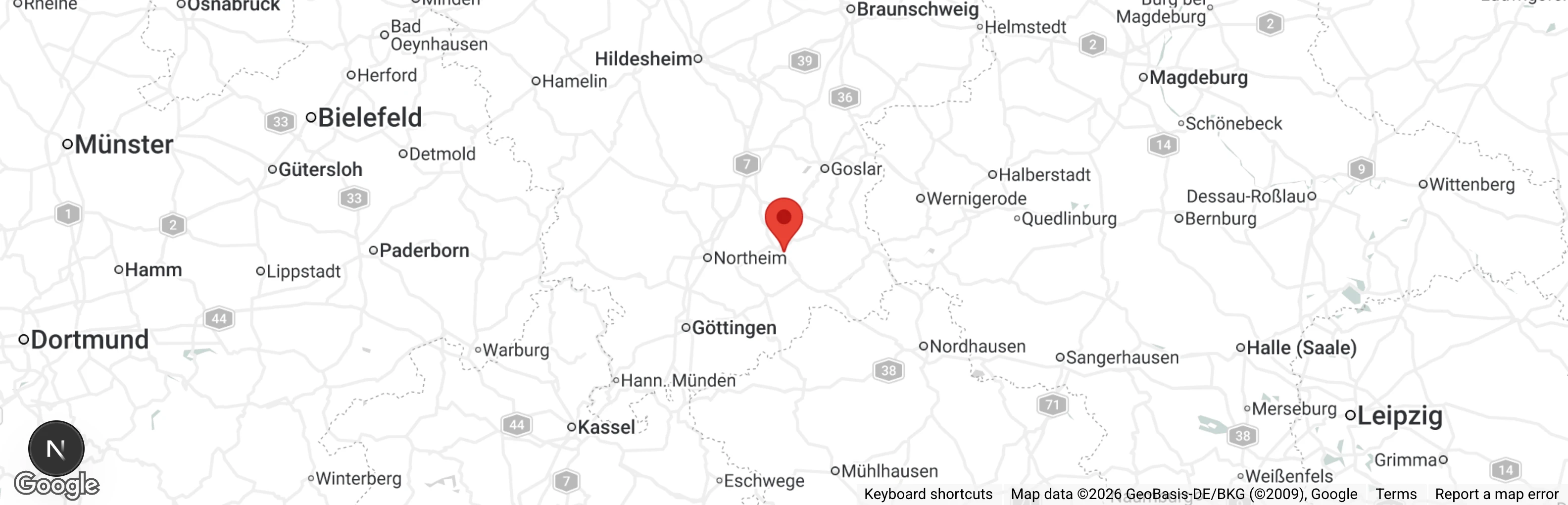 Map showing location of Tierschutz für Osterode und Umgebung e.V. / Tierheim Osterode