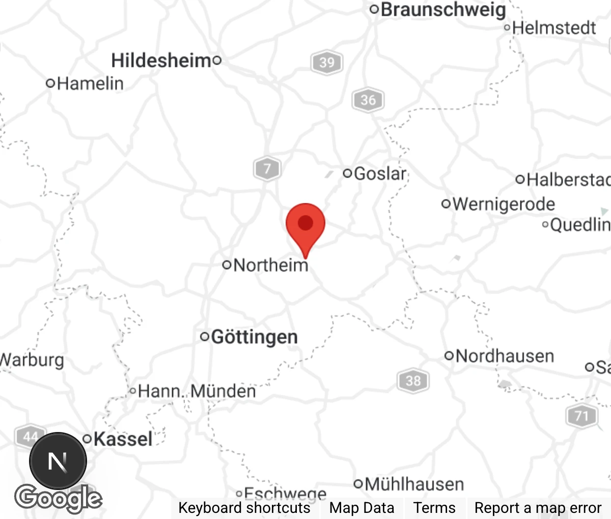 Map showing location of Tierschutz für Osterode und Umgebung e.V. / Tierheim Osterode