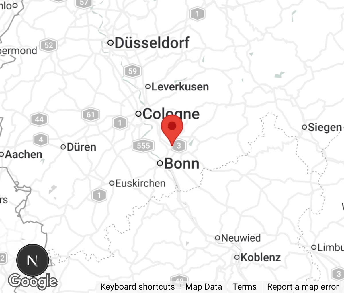 Map showing location of Tierschutz für den Rhein-Sieg-Kreis e.V. 