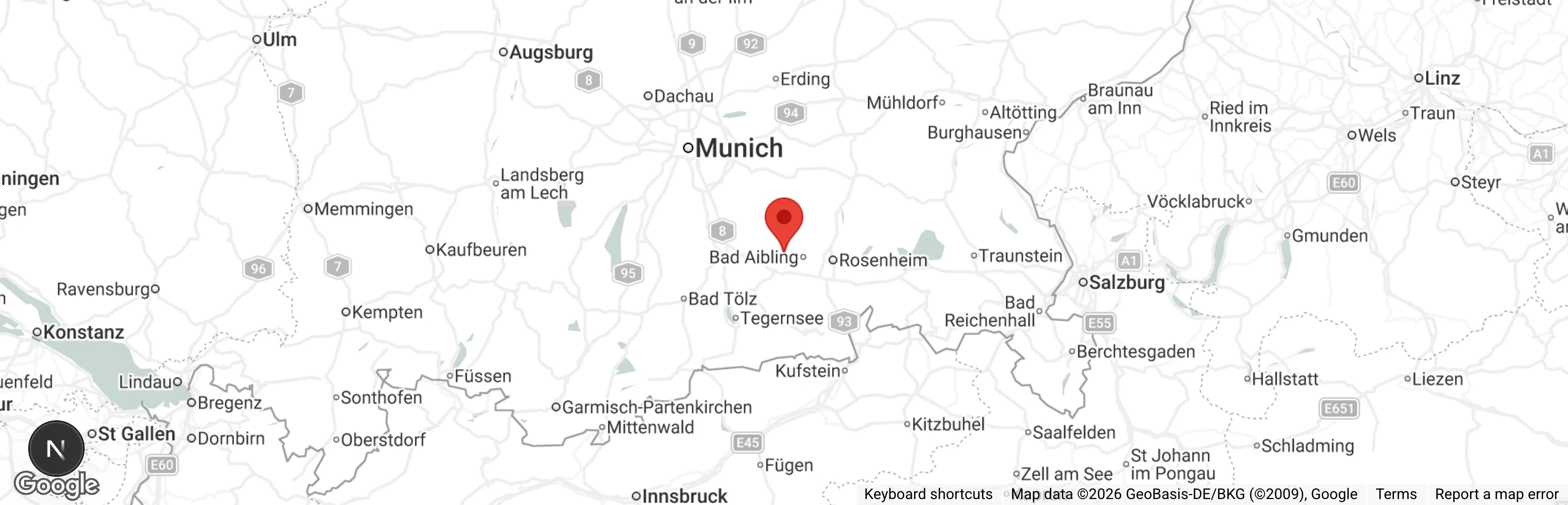 Map showing location of Tierschutzverein Bruckmühl u.U. e.V.