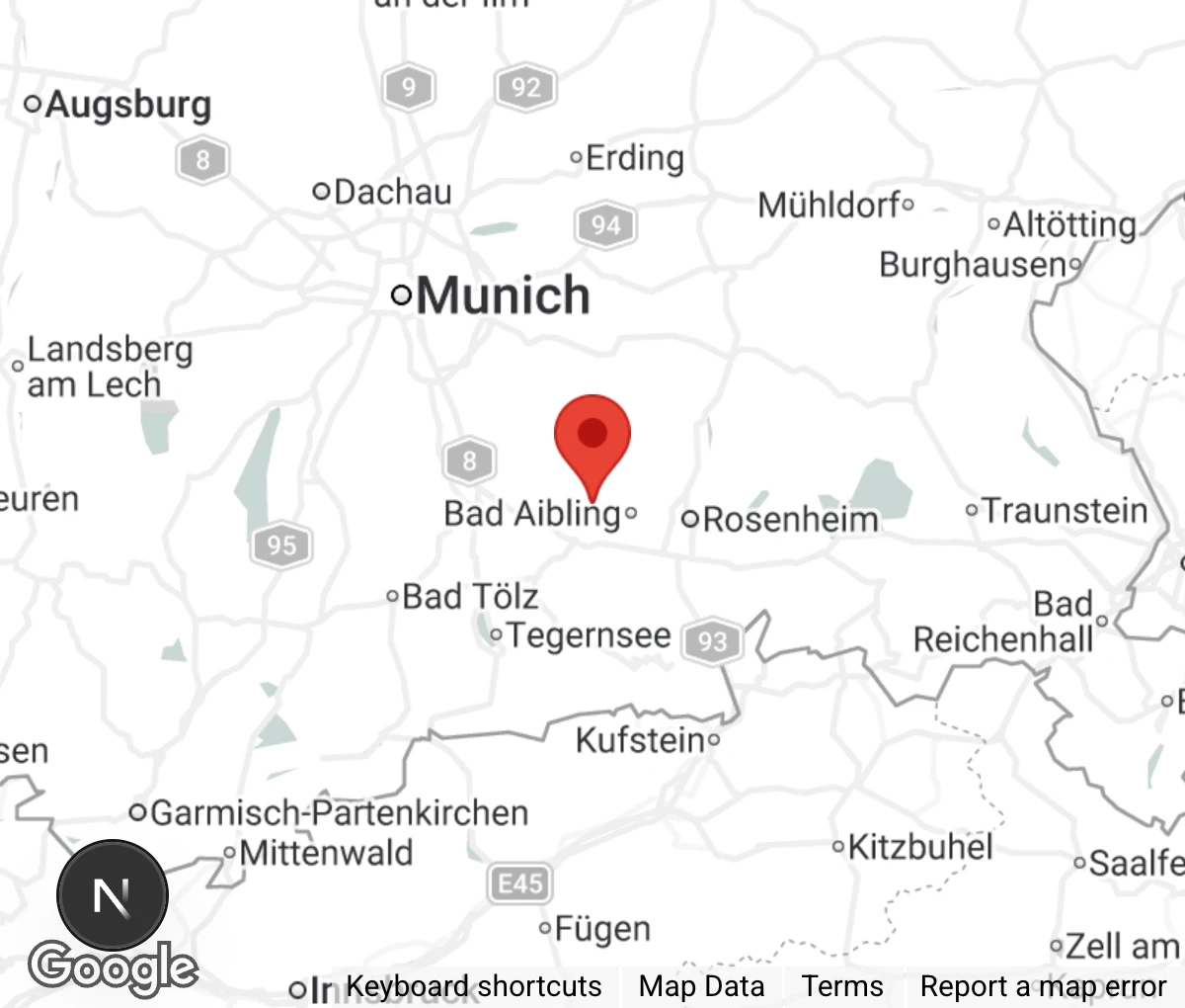 Map showing location of Tierschutzverein Bruckmühl u.U. e.V.