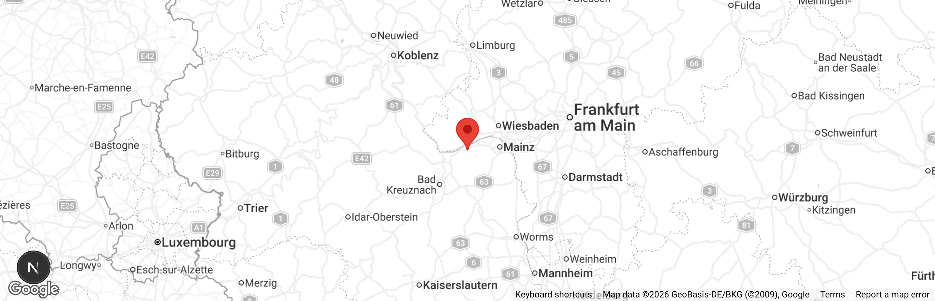 Map showing location of Tierheim Ingelheim