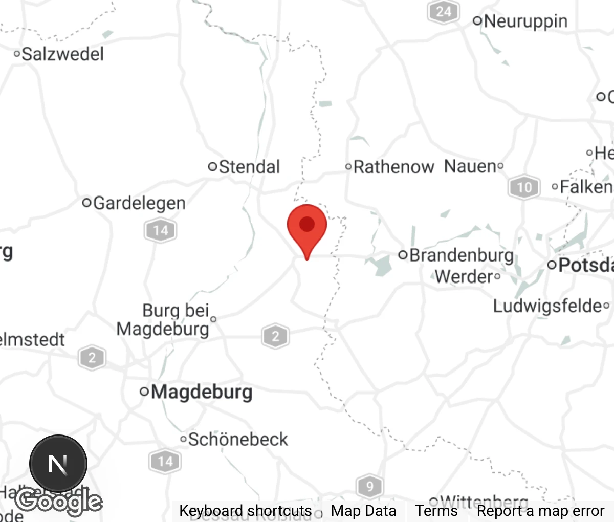 Map showing location of Auffangstation Tierschutzverein Genthin e.V.
