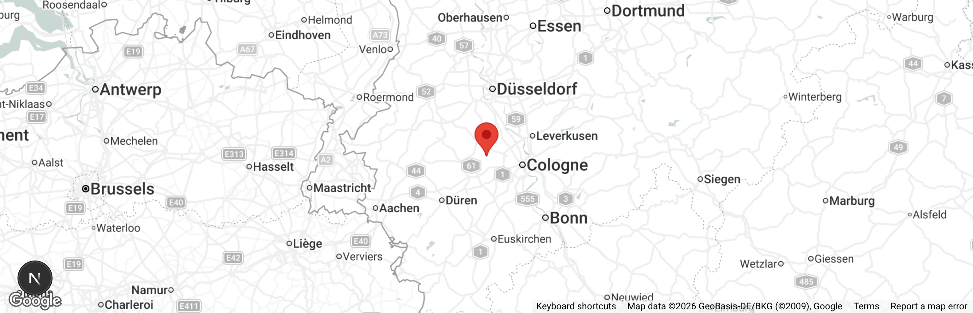 Map showing location of Strassenkatzen Rhein Erftkreis e.V.