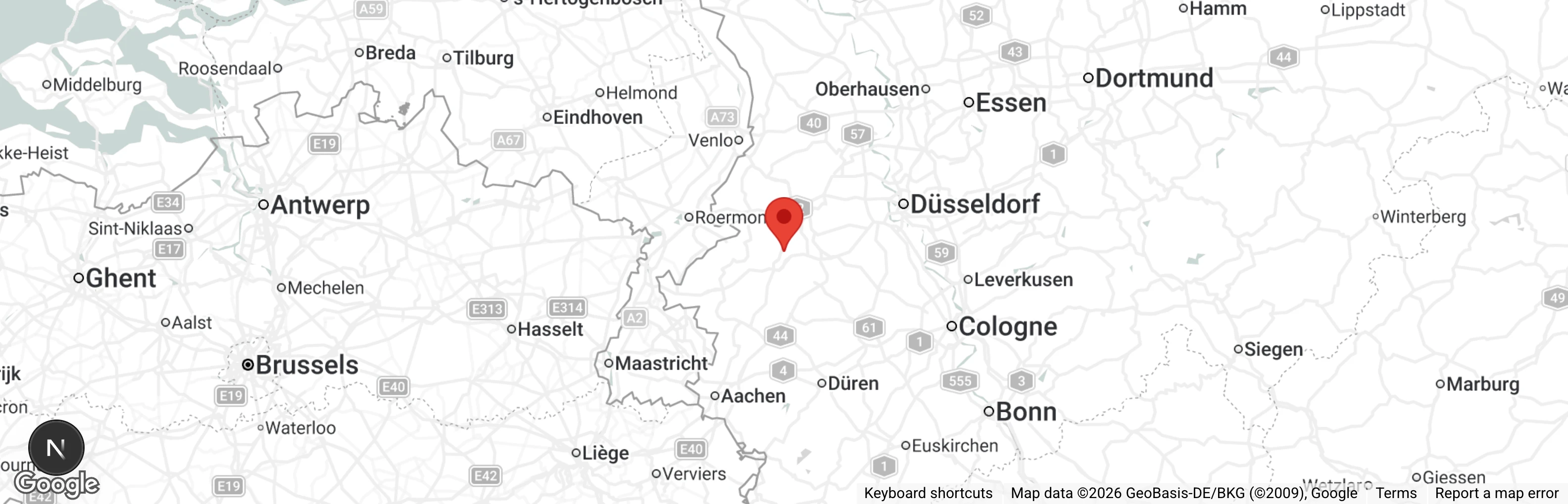Map showing location of Tier-Refugium Wegberg e.V.