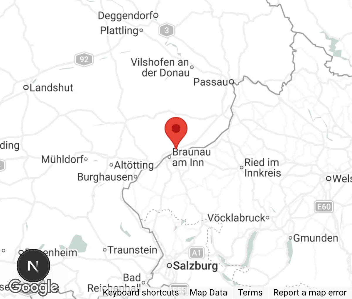 Map showing location of Tierschutzverein Region Simbach/Inn e.V.