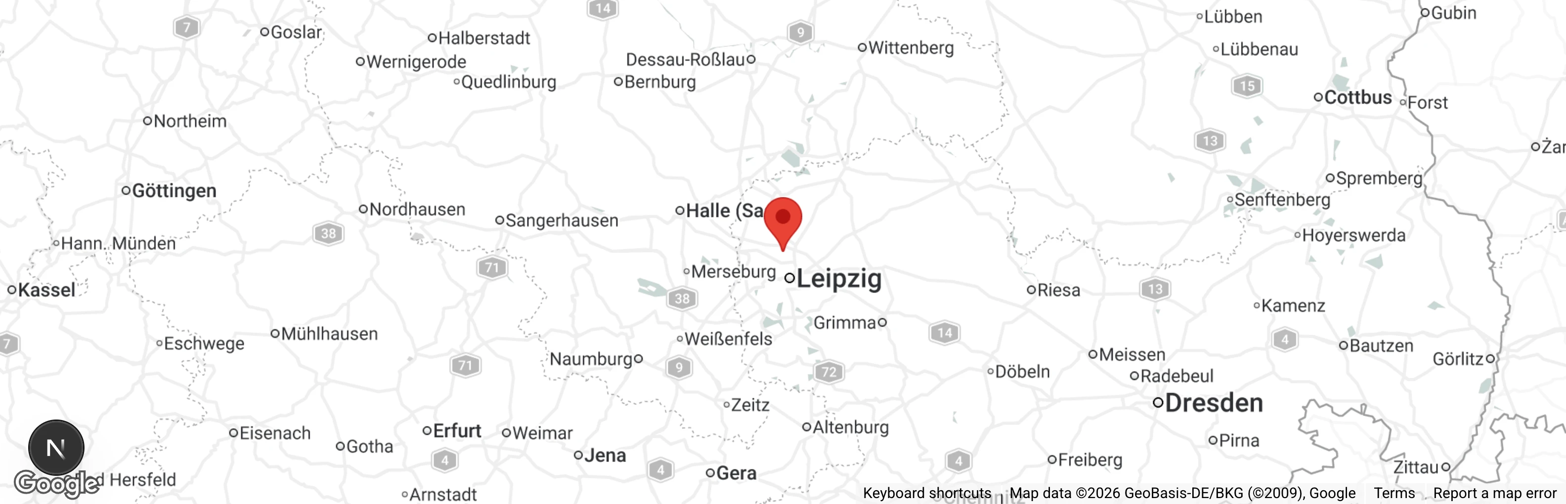 Map showing location of Erster Freier Tierschutzverein Leipzig u.U. e.V.