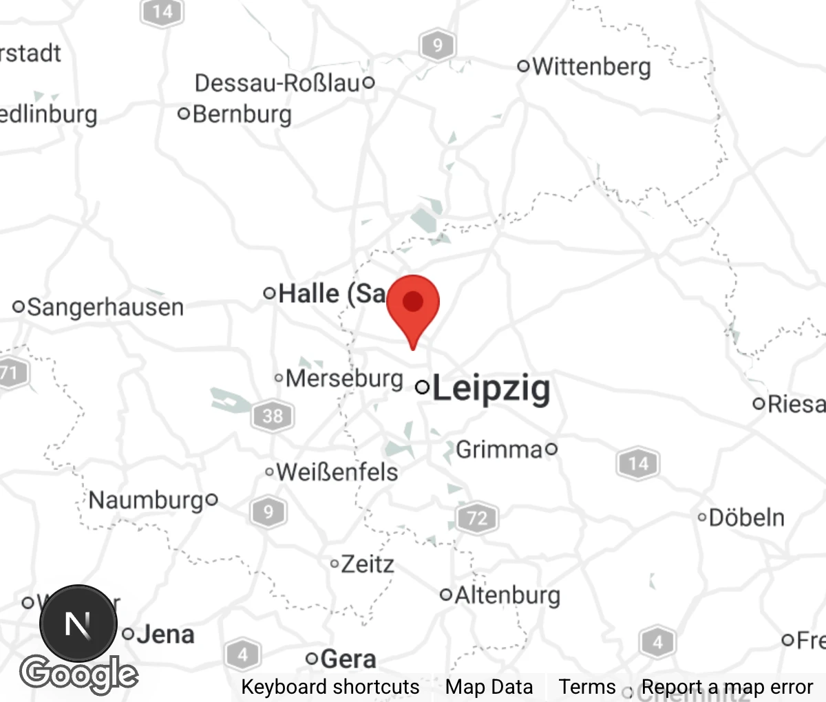 Map showing location of Erster Freier Tierschutzverein Leipzig u.U. e.V.