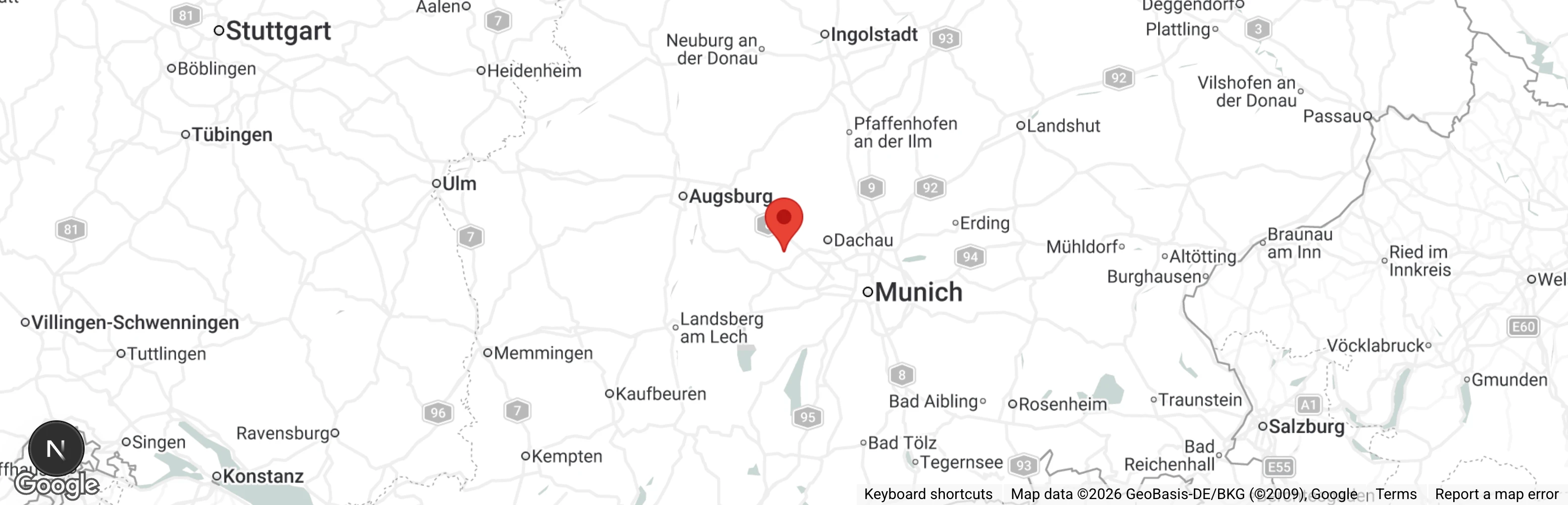 Map showing location of Andrea Mittermeir / Allianz der Tier- und Naturfreunde e.V.