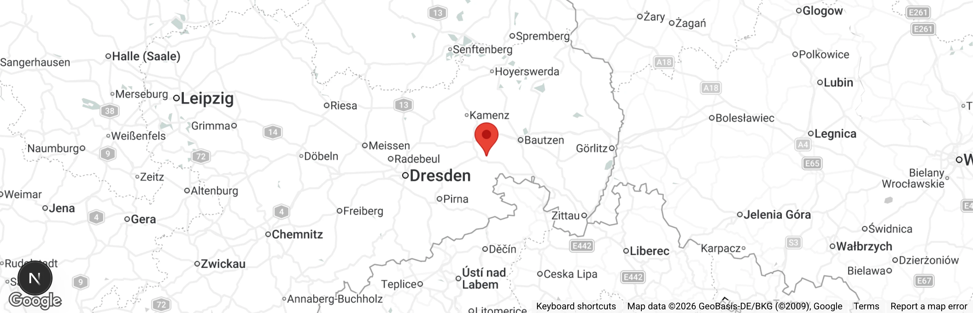Map showing location of Tierschutzverein Bischofswerda e.V.