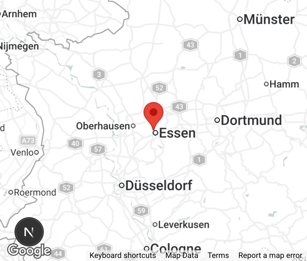 Map showing location of Tierschutzverein Groß-Essen e.V.