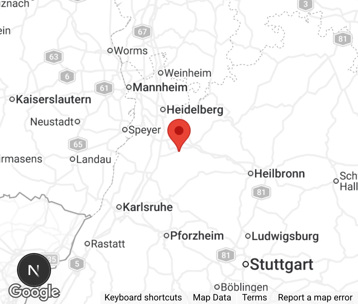 Map showing location of Tierschutzverein Angelbachtal- Östringen e.V.-Verein zum Schutz der Tiere