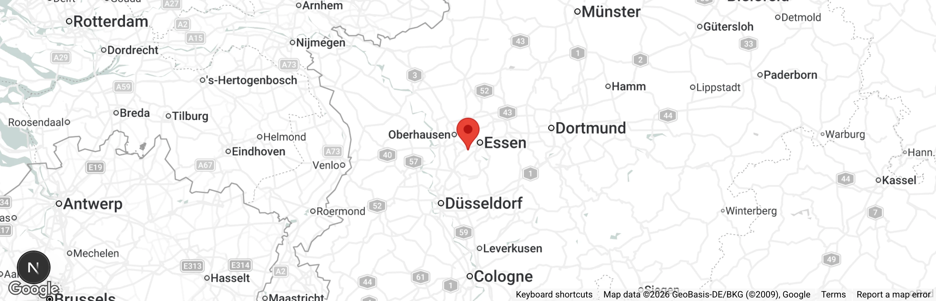 Map showing location of Tierschutzverein Mülheim an der Ruhr e.V.