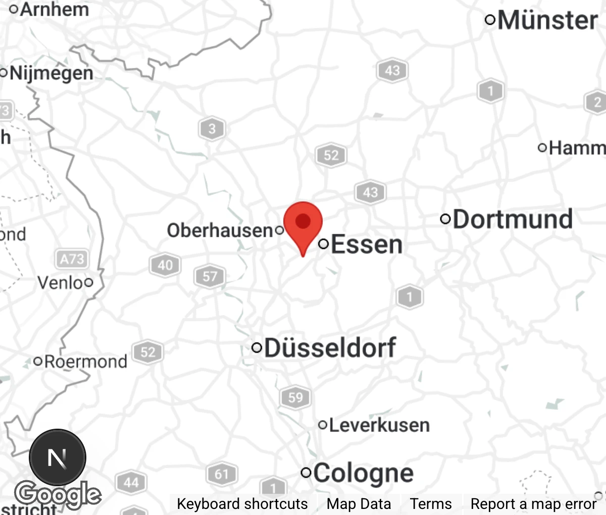 Map showing location of Tierschutzverein Mülheim an der Ruhr e.V.