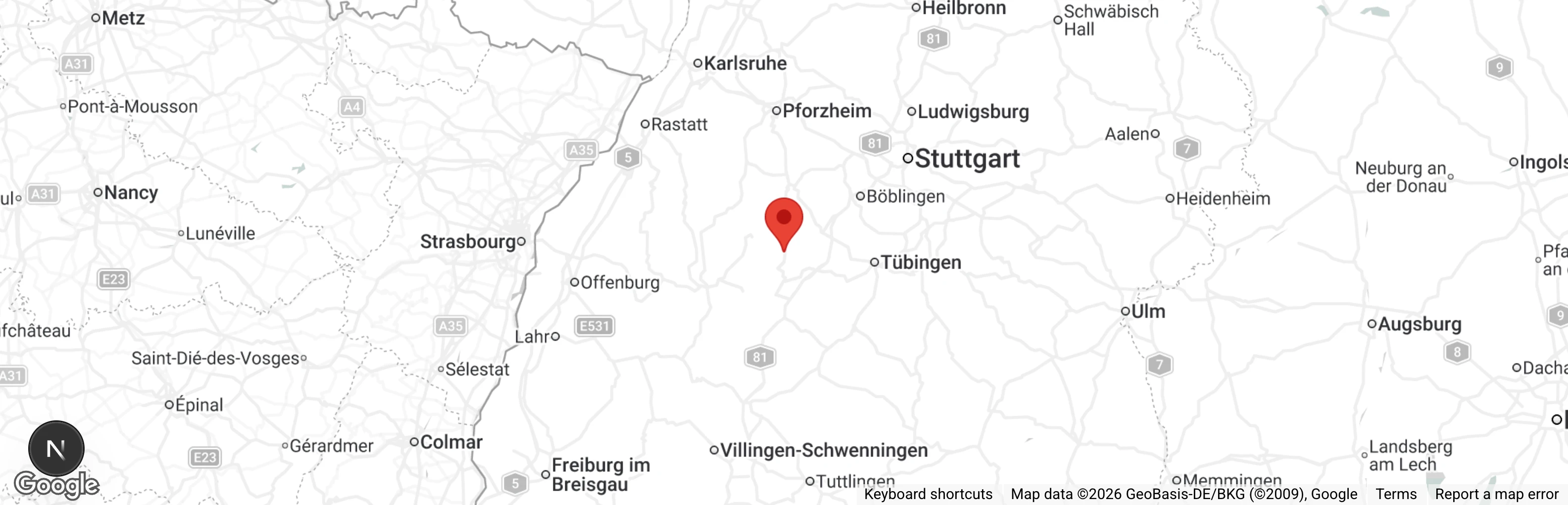 Map showing location of Tierschutzverein Oberes Nagoldtal e.V.