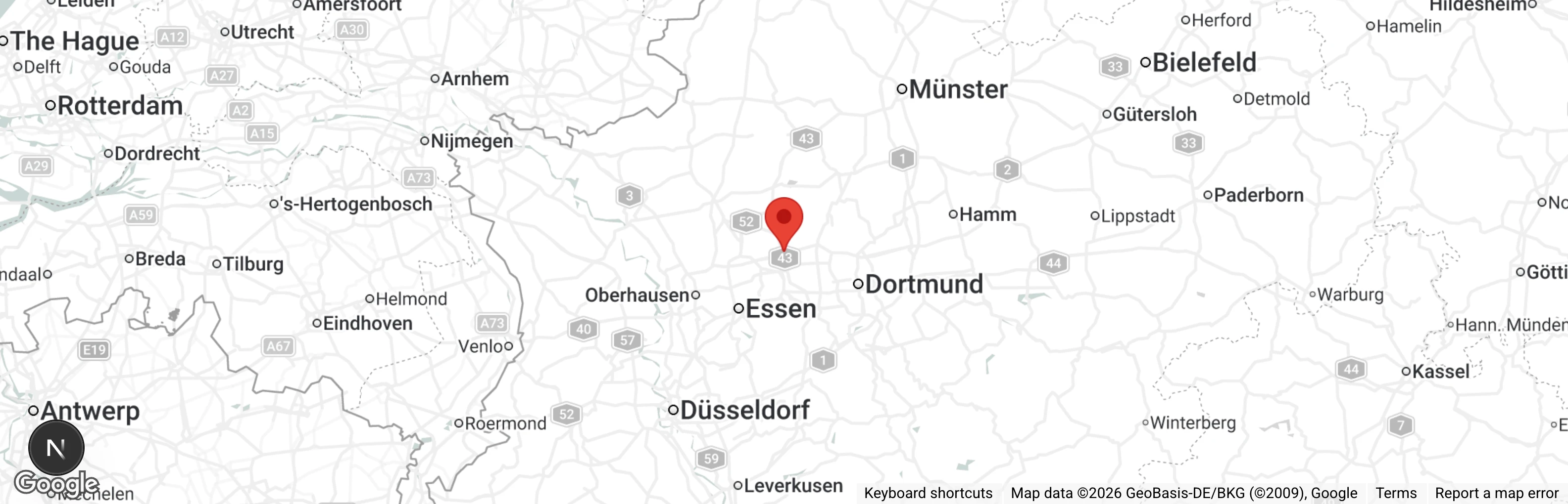 Map showing location of Tierheim Recklinghausen