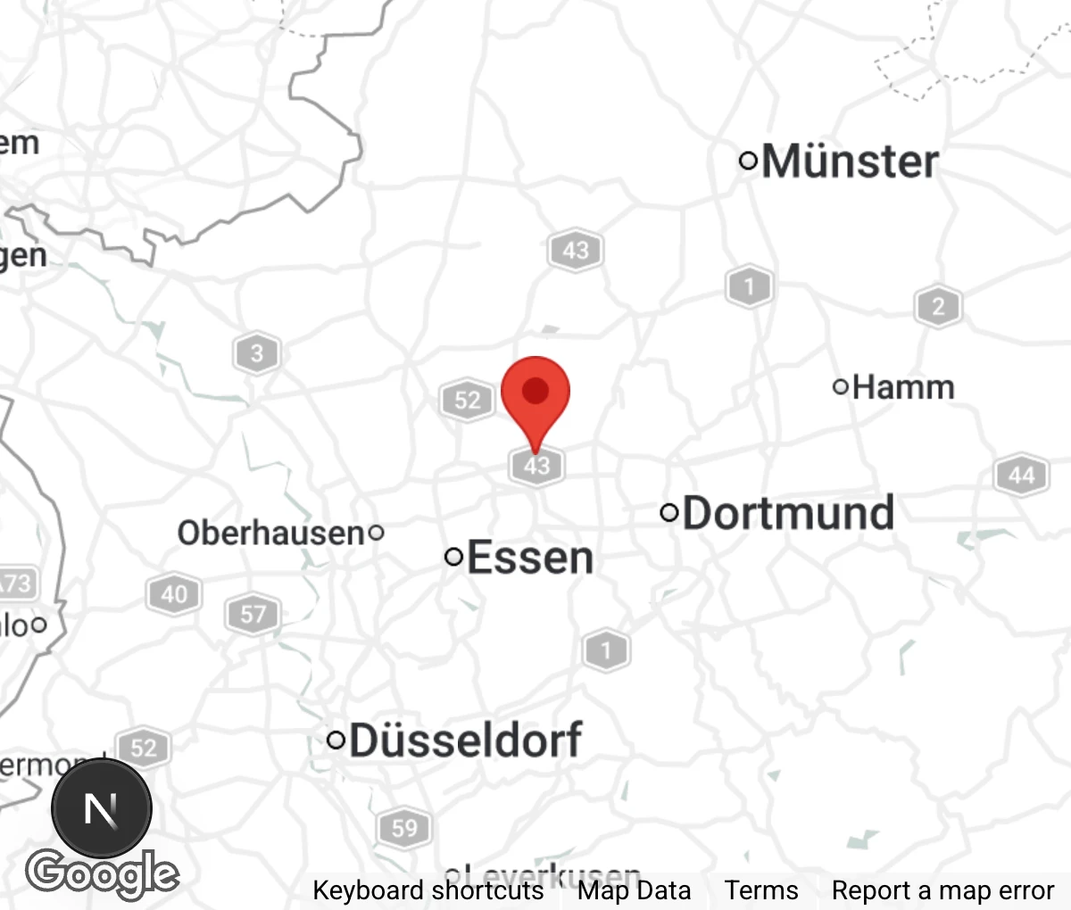 Map showing location of Tierheim Recklinghausen