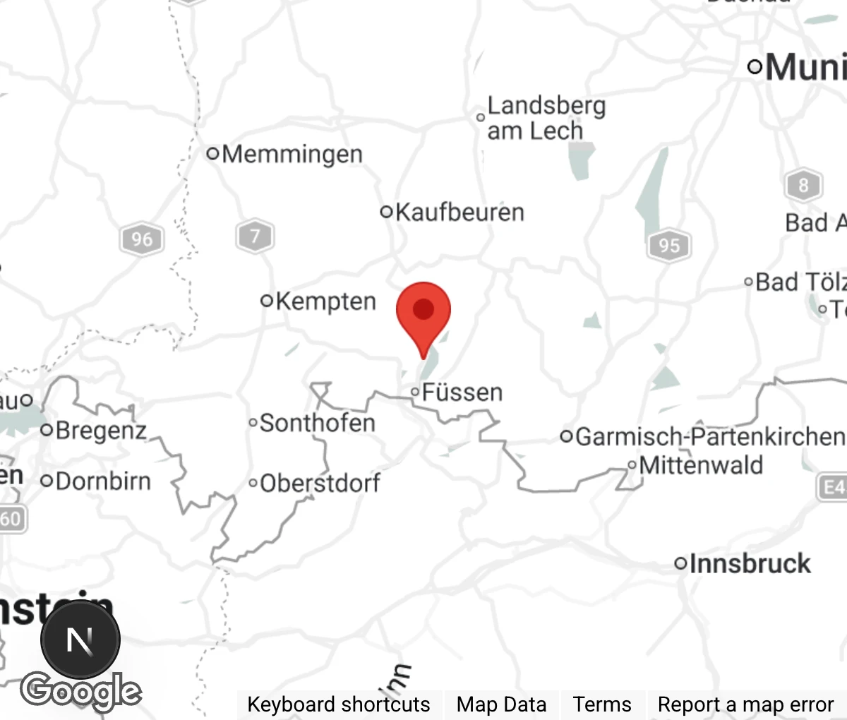Map showing location of Tierheim Rieden