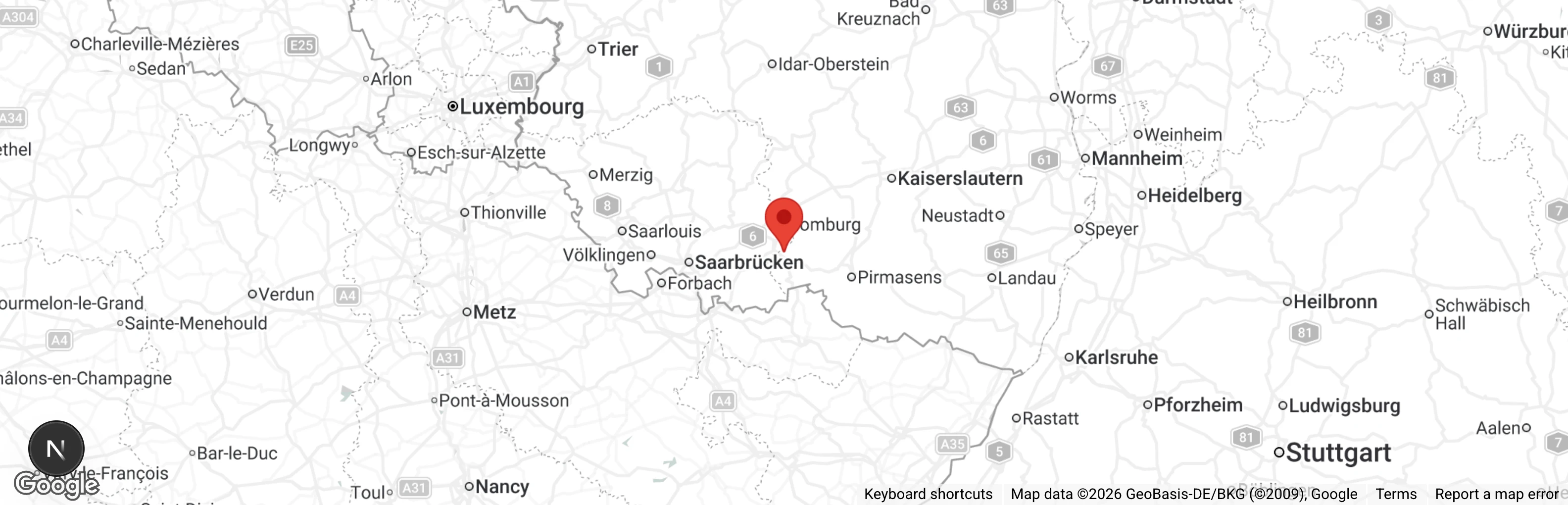 Map showing location of Tierheim Zweibrücken