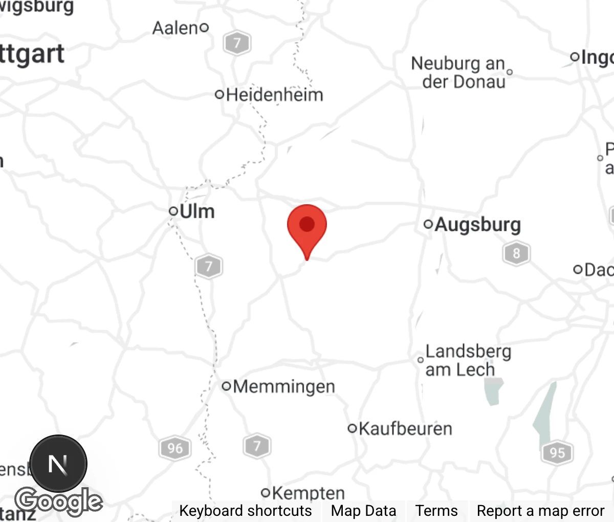 Map showing location of Tierschutzverein Thannhausen e.V.