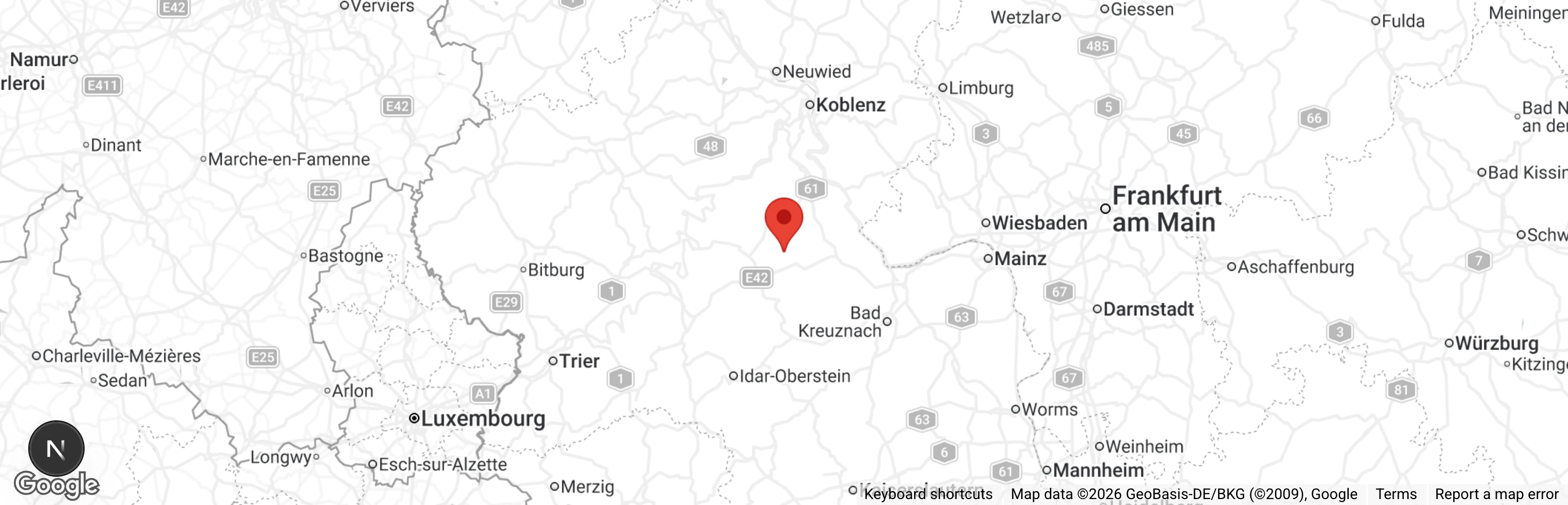 Map showing location of Tierhilfe Rhein-Hunsrück e.V.