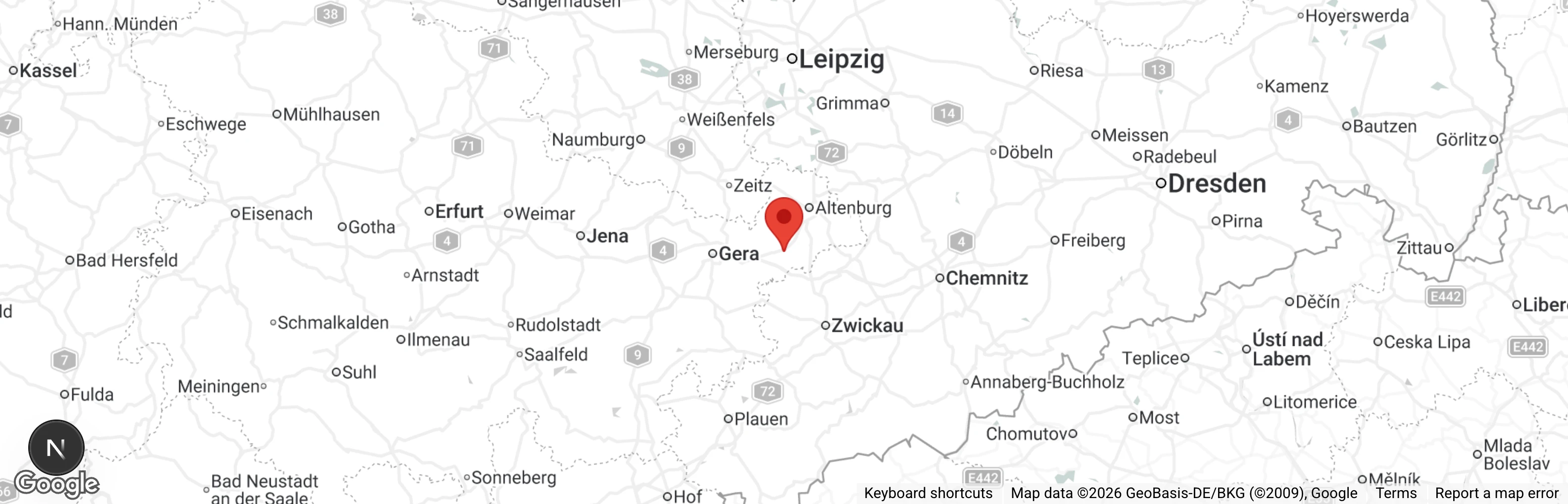 Map showing location of Tierheim Schmölln