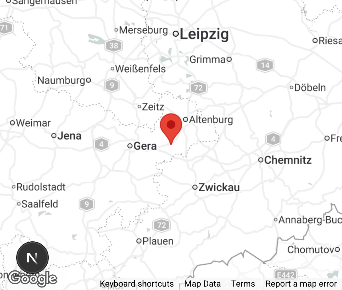 Map showing location of Tierheim Schmölln