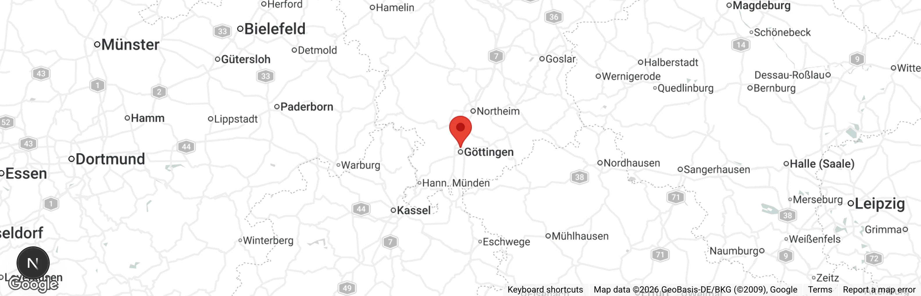 Map showing location of Tierheim Göttingen