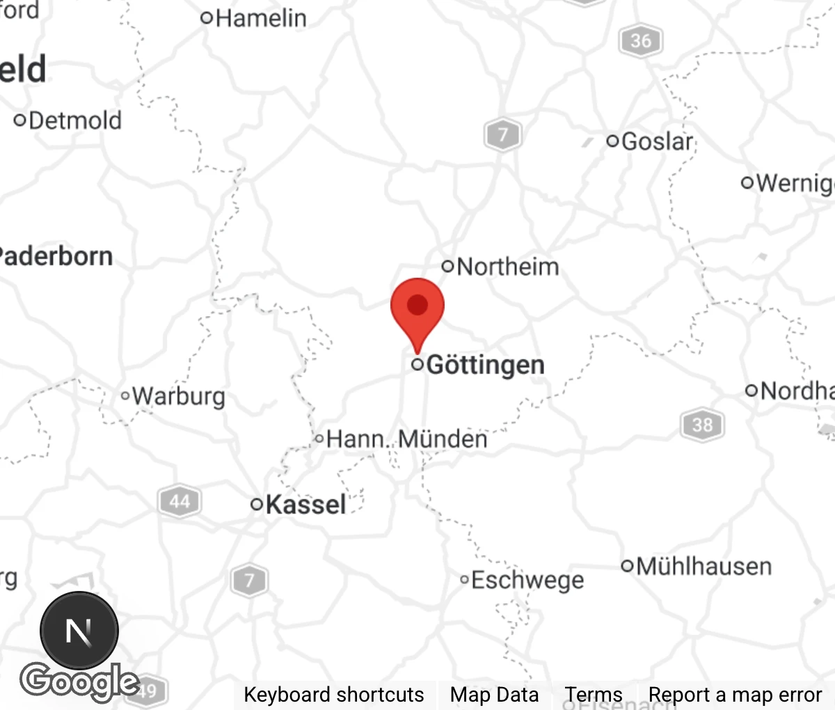 Map showing location of Tierheim Göttingen