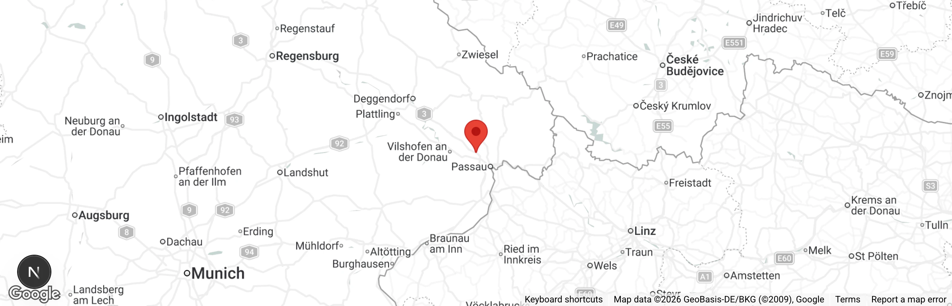 Map showing location of Tierheim Buch des Tierschutzverein/ Tierschutz-Aktiv Passau u. U. e.V.
