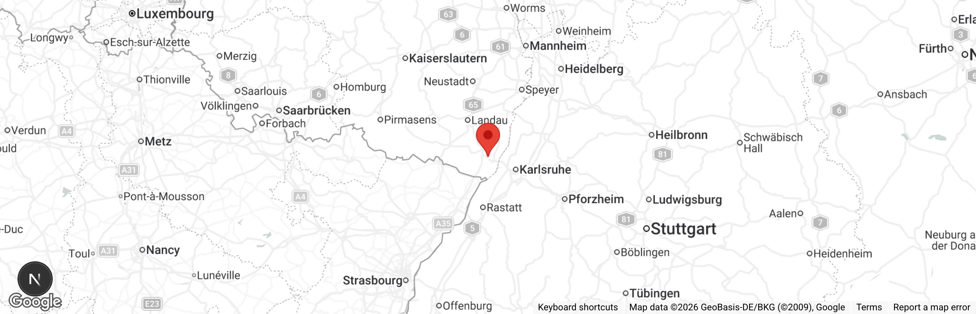Map showing location of Tierschutzverein 'Sonnenschein' e.V.