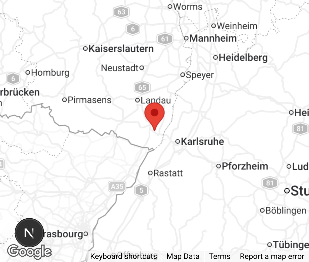 Map showing location of Tierschutzverein 'Sonnenschein' e.V.