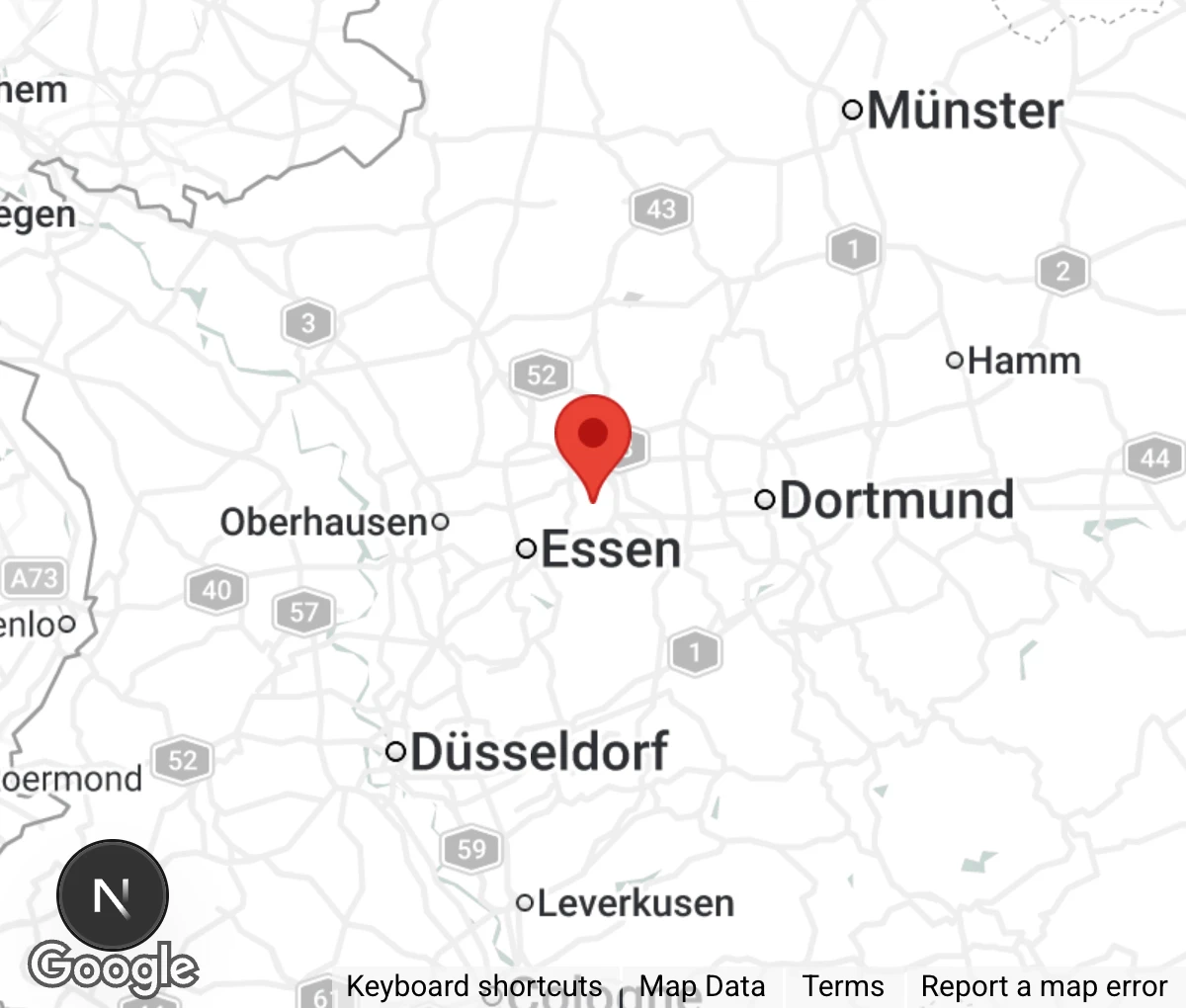 Map showing location of Tierheim Herne-Wanne