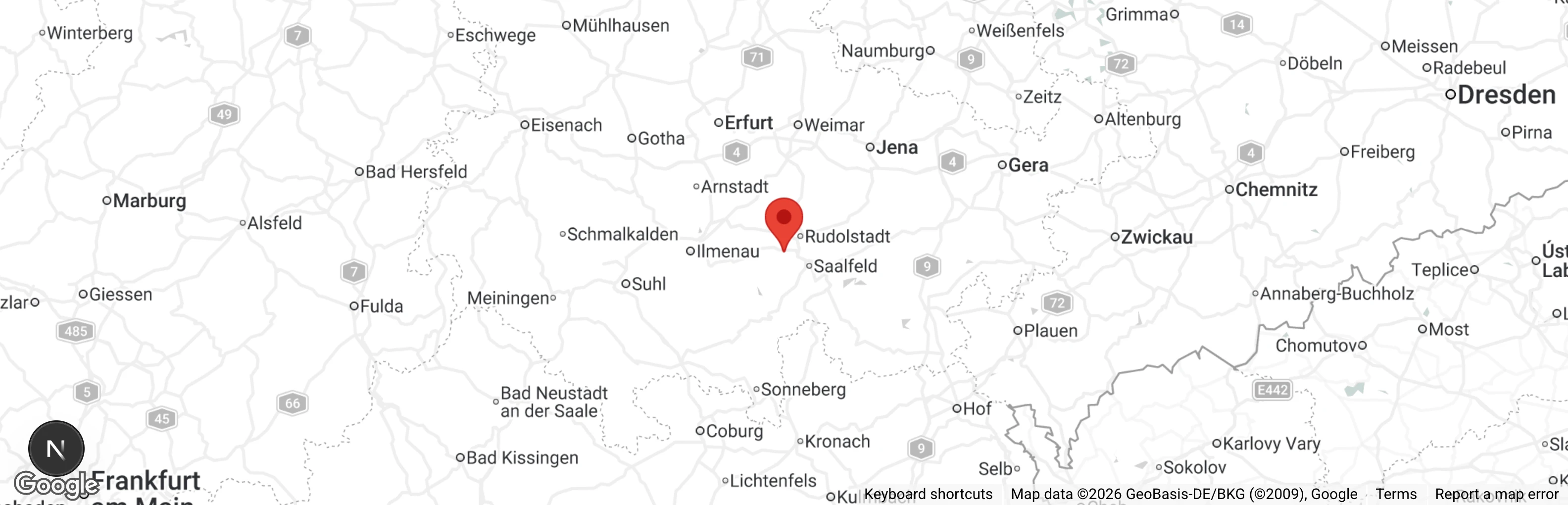Map showing location of Tierschutzverein Bad Blankenburg u.U. e.V.