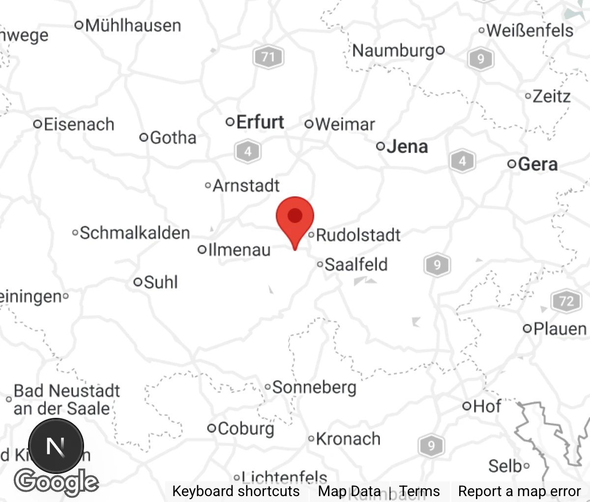 Map showing location of Tierschutzverein Bad Blankenburg u.U. e.V.