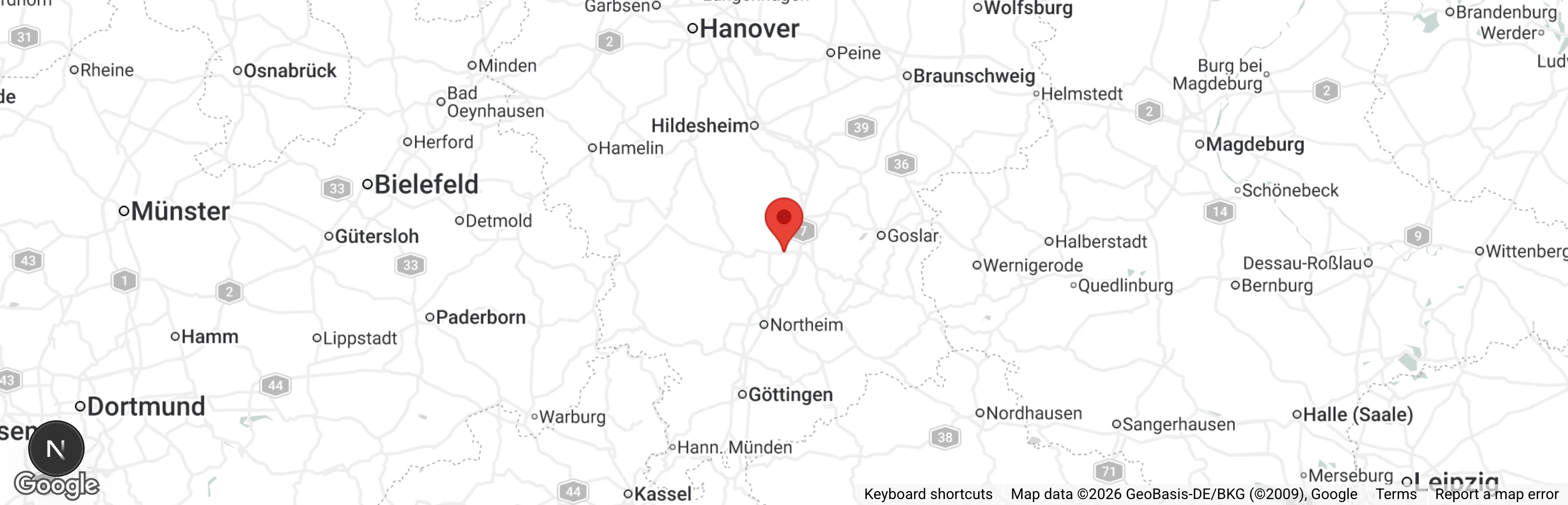 Map showing location of Tierschutz Bad Gandersheim e.V.