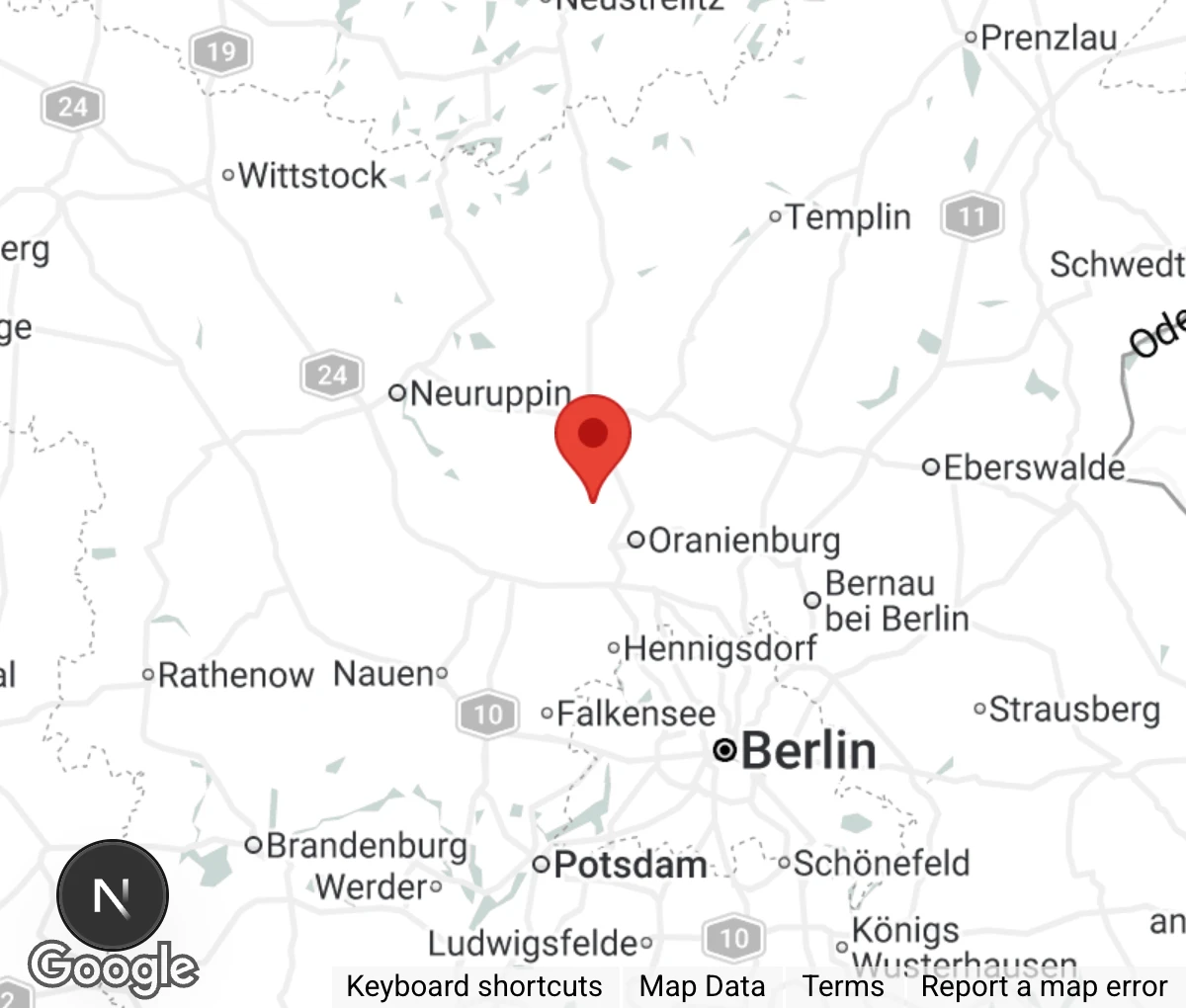 Map showing location of Tierauffangstation 'Nordische in Not'
