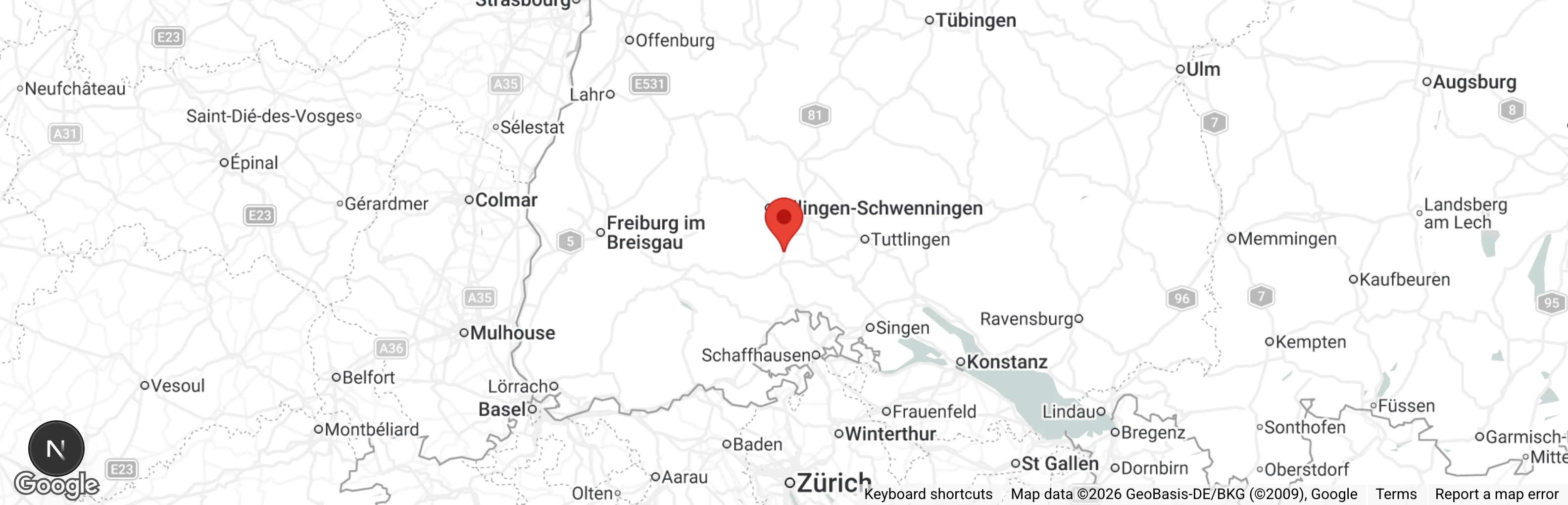 Map showing location of Kreistierheim Schwarzwald-Baar-Kreis