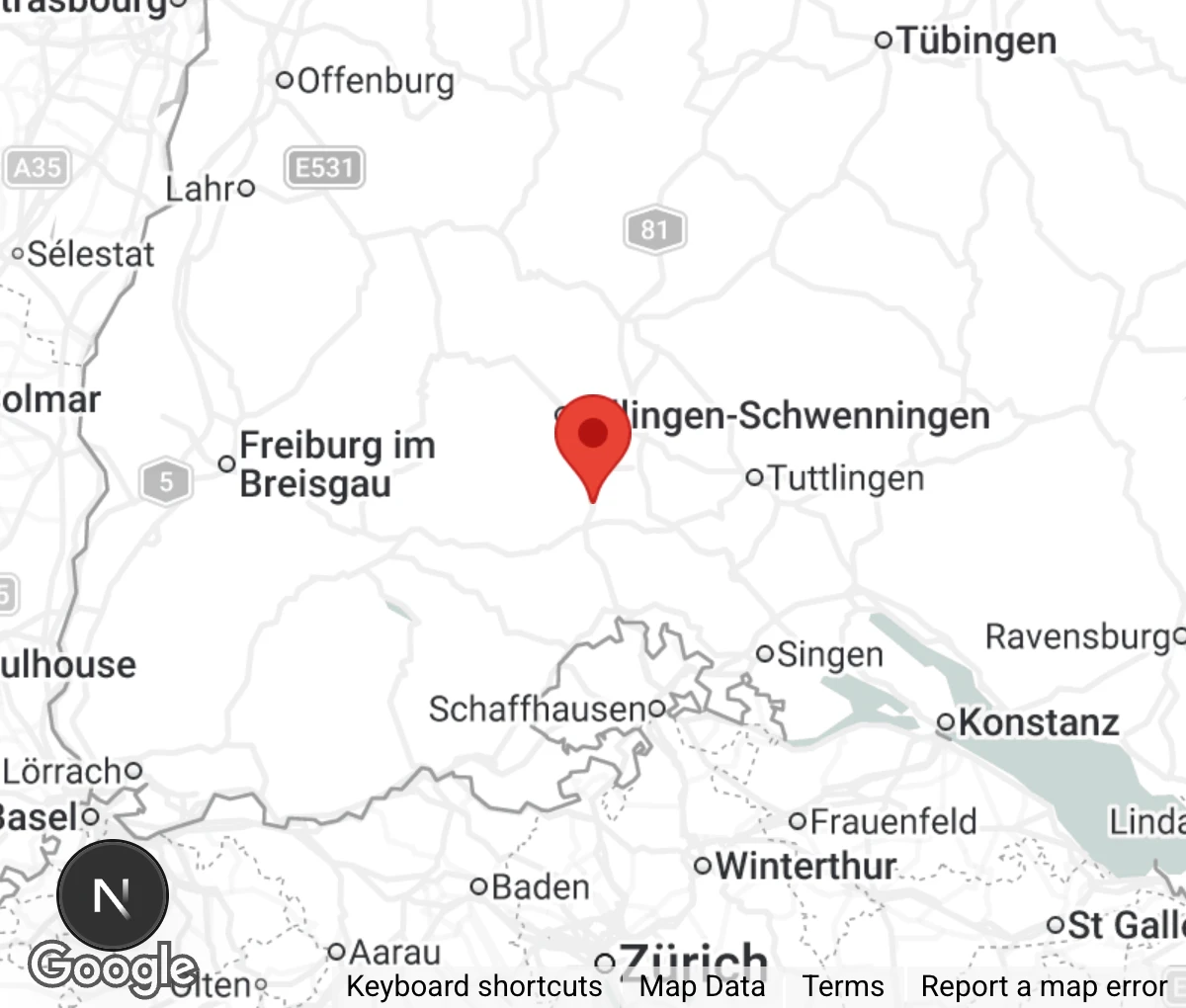 Map showing location of Kreistierheim Schwarzwald-Baar-Kreis